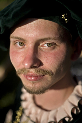 Hungary - Pec - A man in traditional Hungarian folk costume performs at a cultural festival